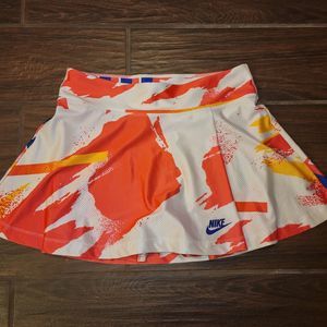 Nike Challenge Court Women's Tennis Skirt Standard Fit White Orange Size Small